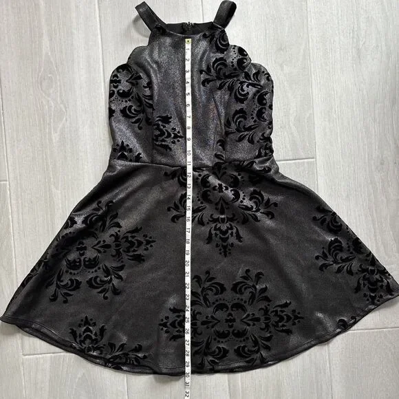 Fairygoth Silver And Black dress Velvet Design Fit and Flare Whimsigoth SZ XL - Picture 10 of 12